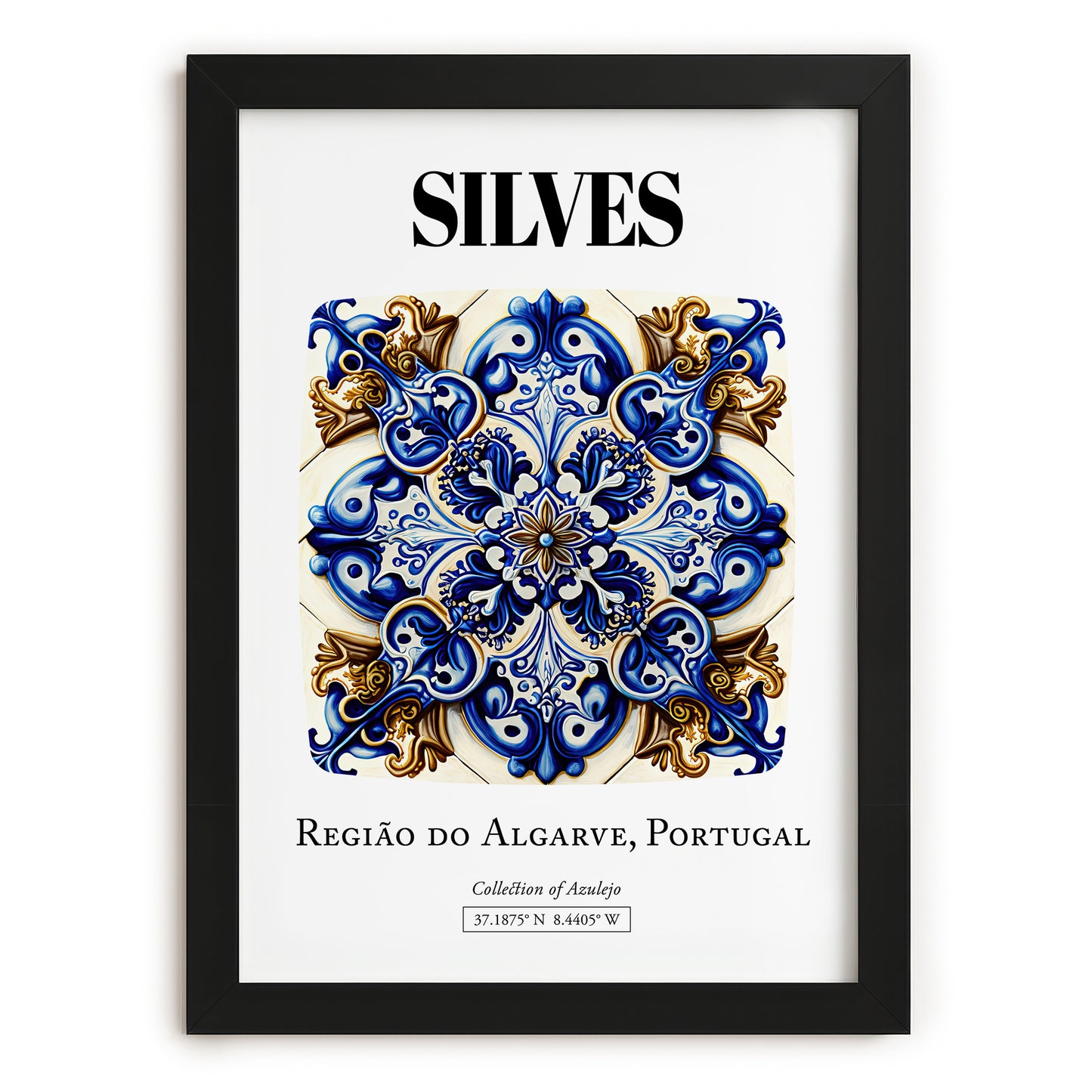 Silves, Portugal – Travel Poster, in sleek black frame
