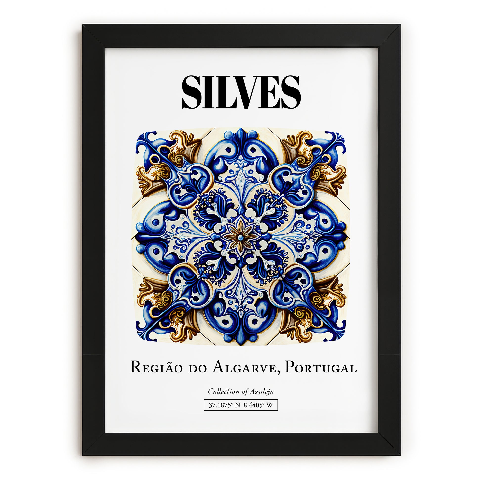 Silves, Portugal – Travel Poster, in sleek black frame