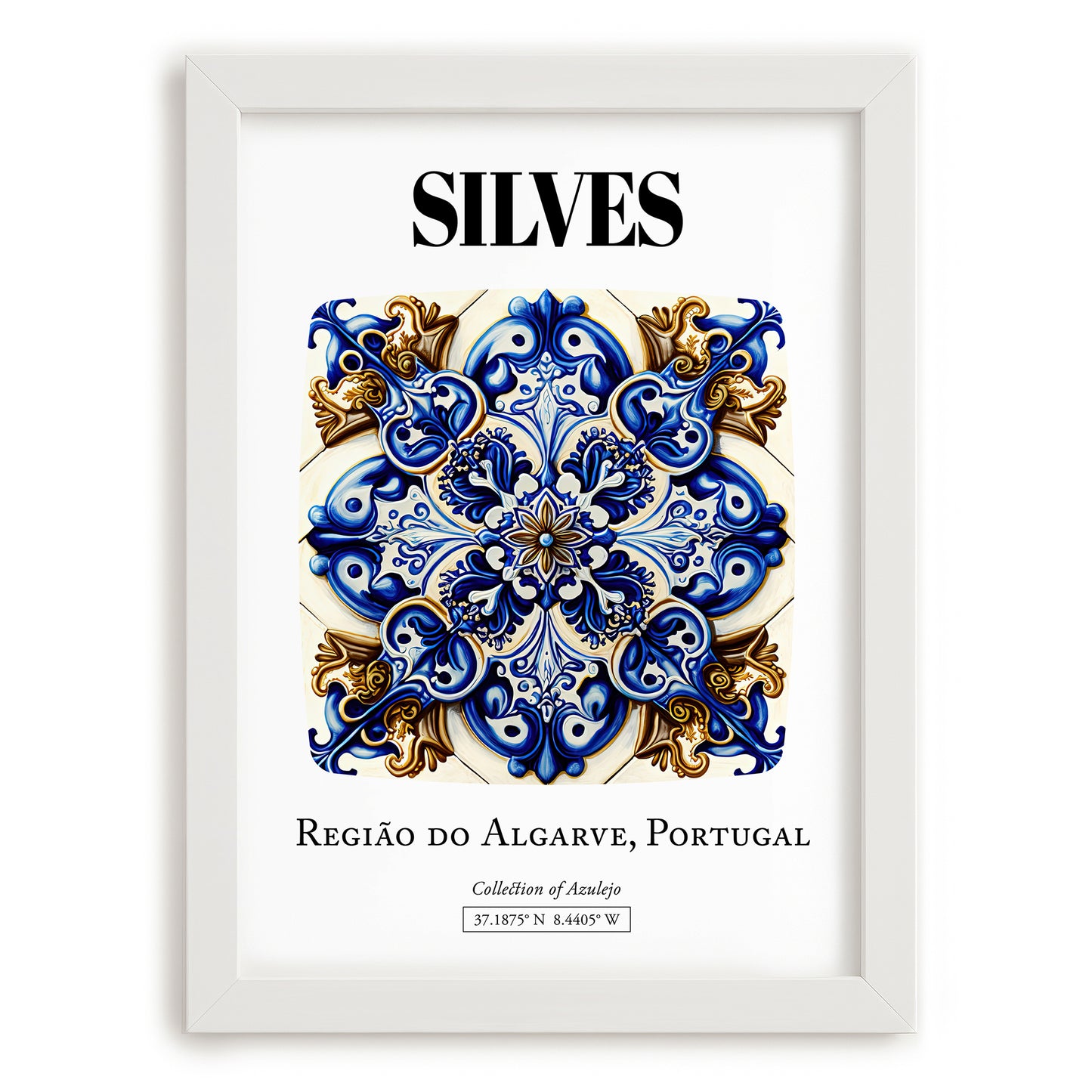 Silves, Portugal – Travel Poster, placed in minimal white frame