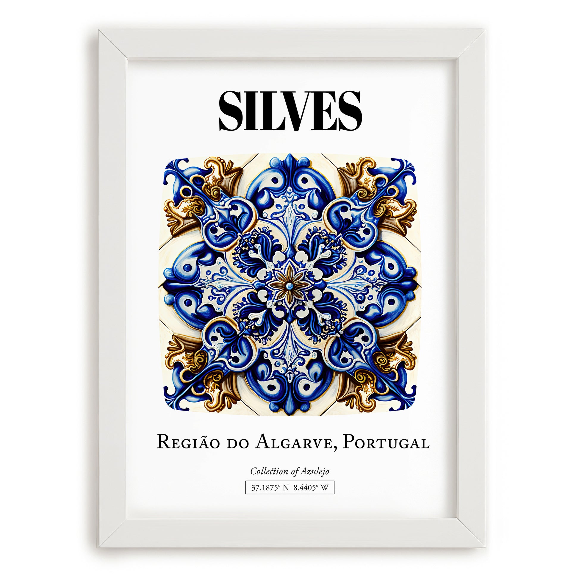 Silves, Portugal – Travel Poster, placed in minimal white frame