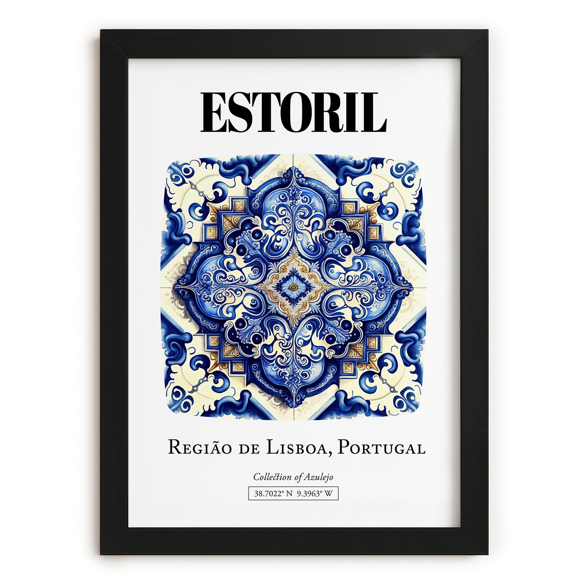 Estoril, Portugal – Travel Wall Art, in sleek black frame