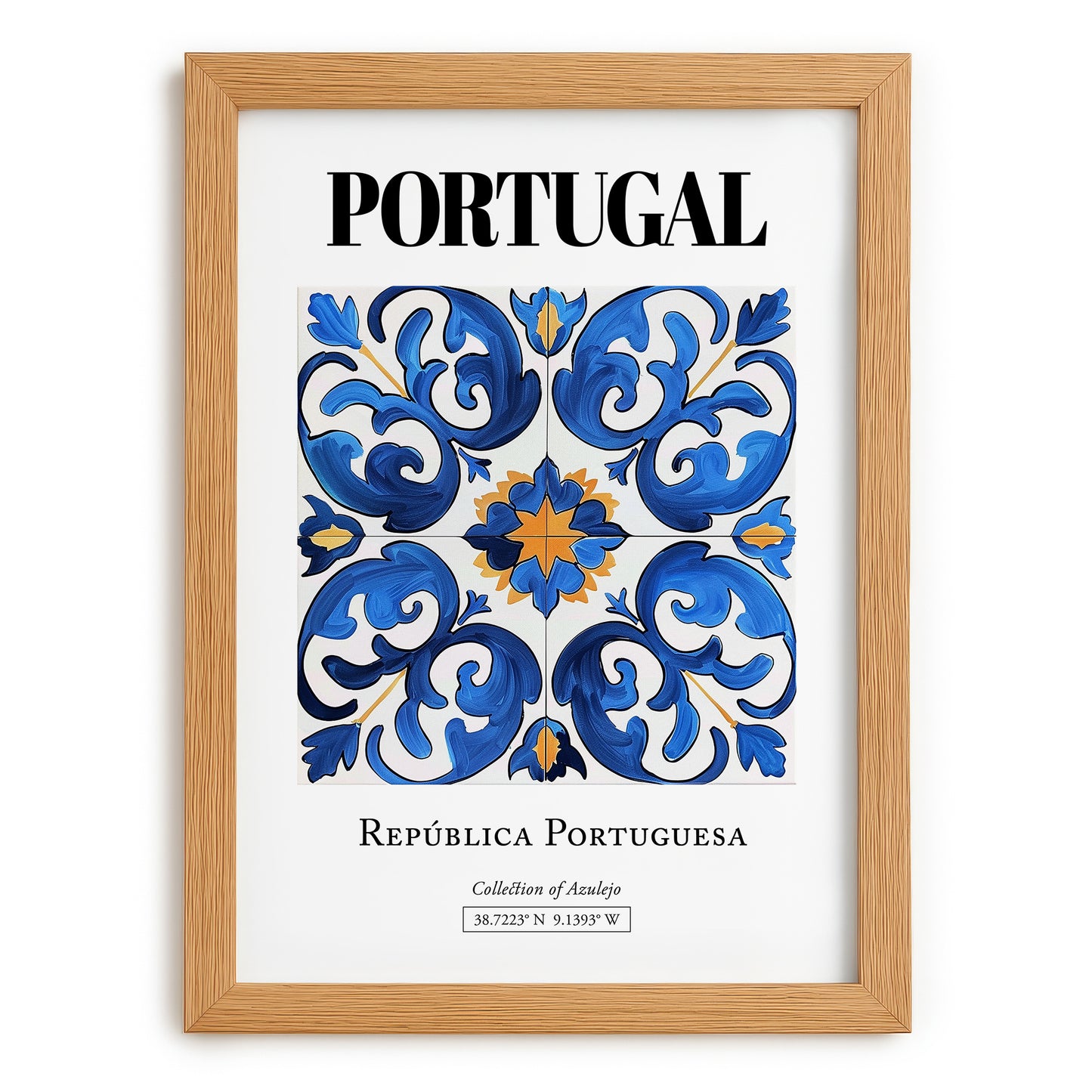 Portugal, Portugal – Travel Wall Decor, set in oak frame