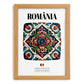 România, Romania – Illustrated Travel Poster, set in oak frame