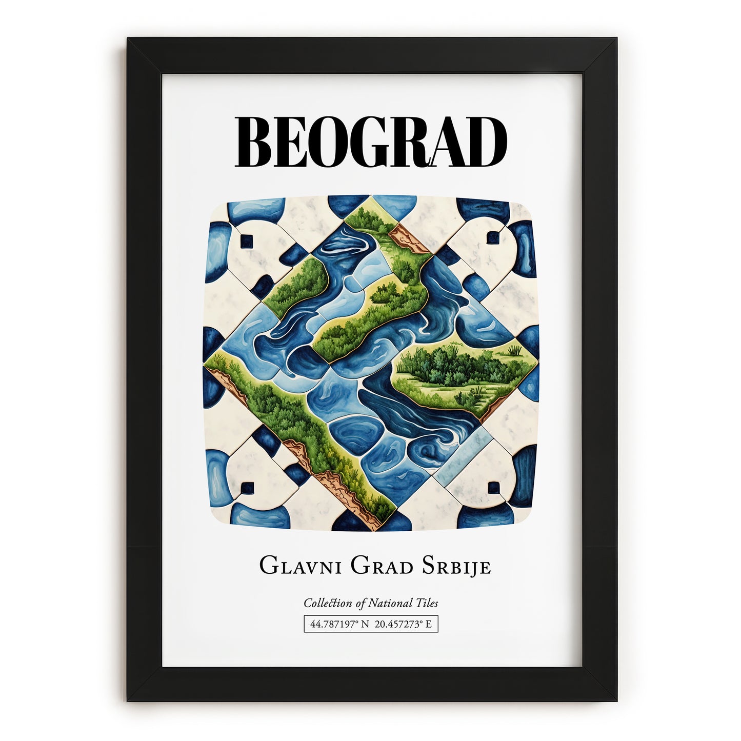 Beograd, Romania – Travel Wall Art, in sleek black frame