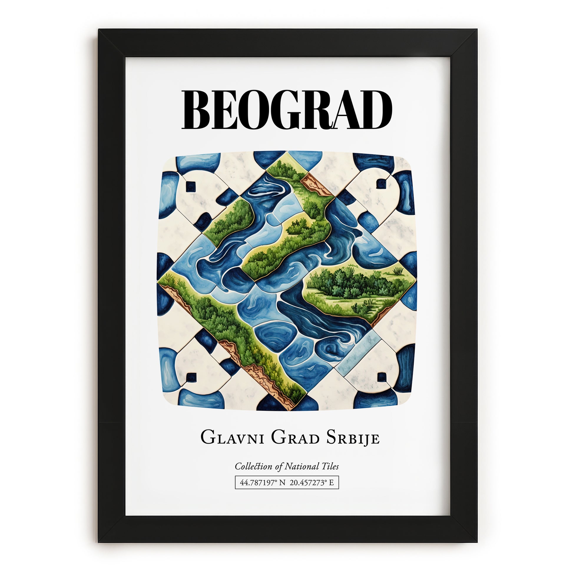 Beograd, Romania – Travel Wall Art, in sleek black frame