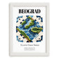 Beograd, Romania – Travel Wall Art, placed in minimal white frame