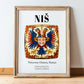 Niš, Serbia – Travel Wall Decor, in wooden frame leaning on the floor