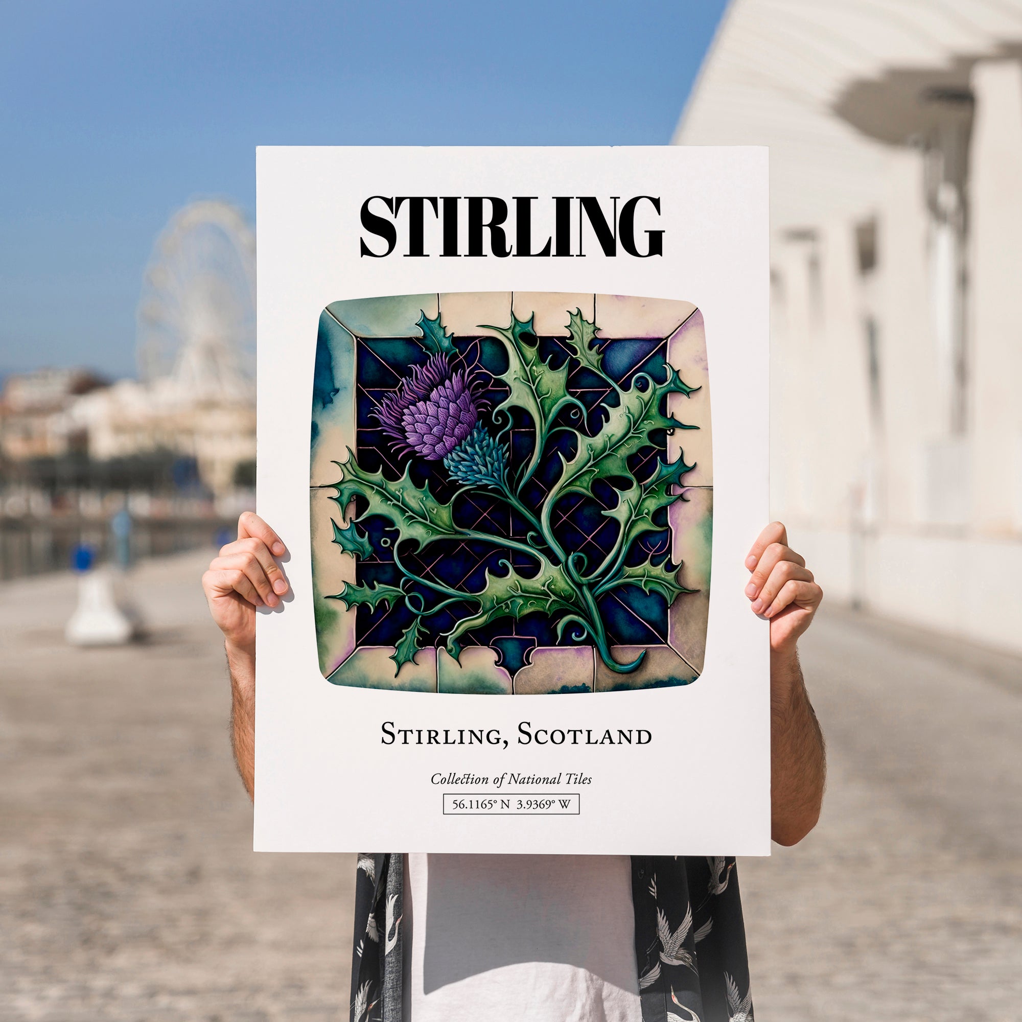 Stirling, Scotland – Travel Print, no-text version framed in wood