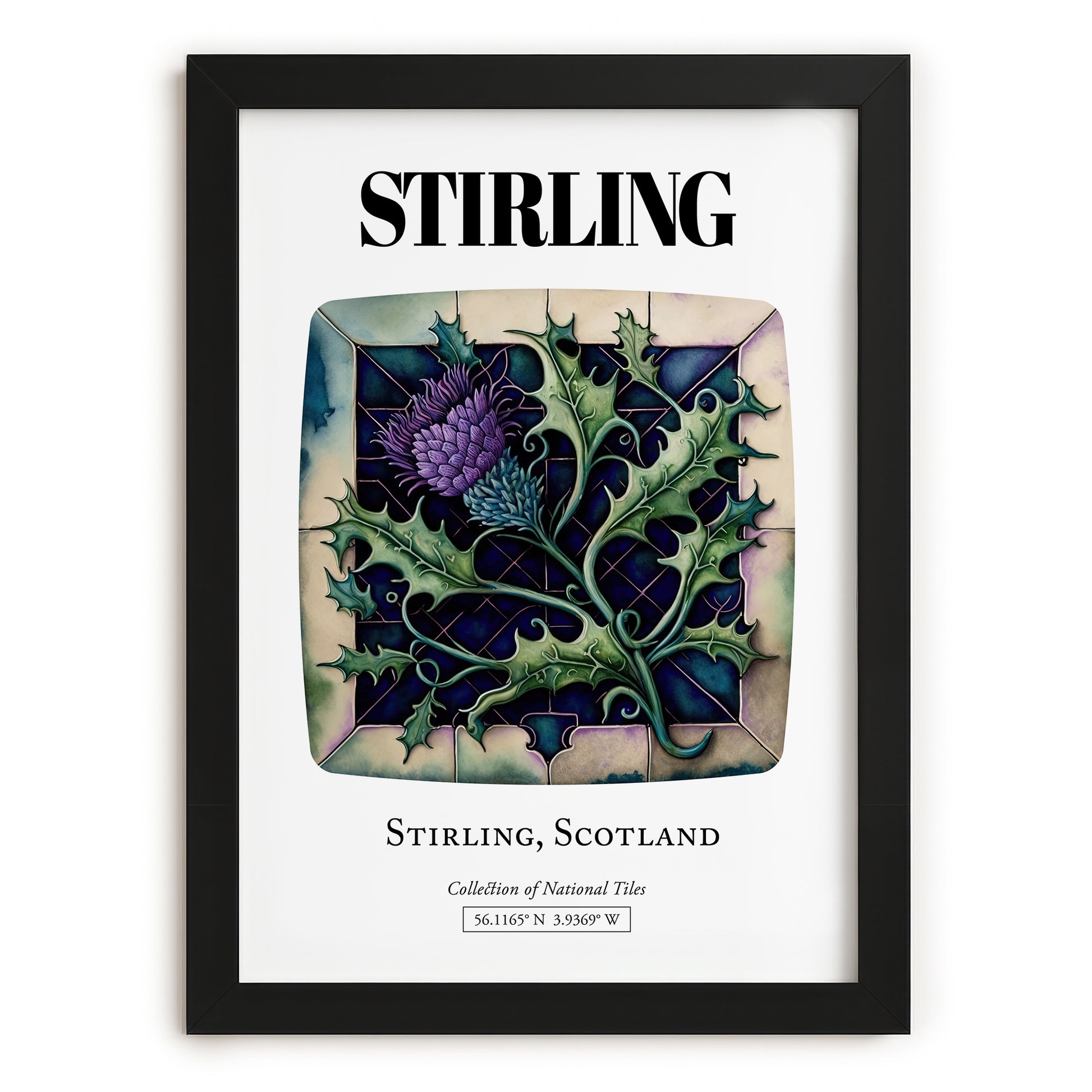 Stirling, Scotland – Travel Print, in sleek black frame
