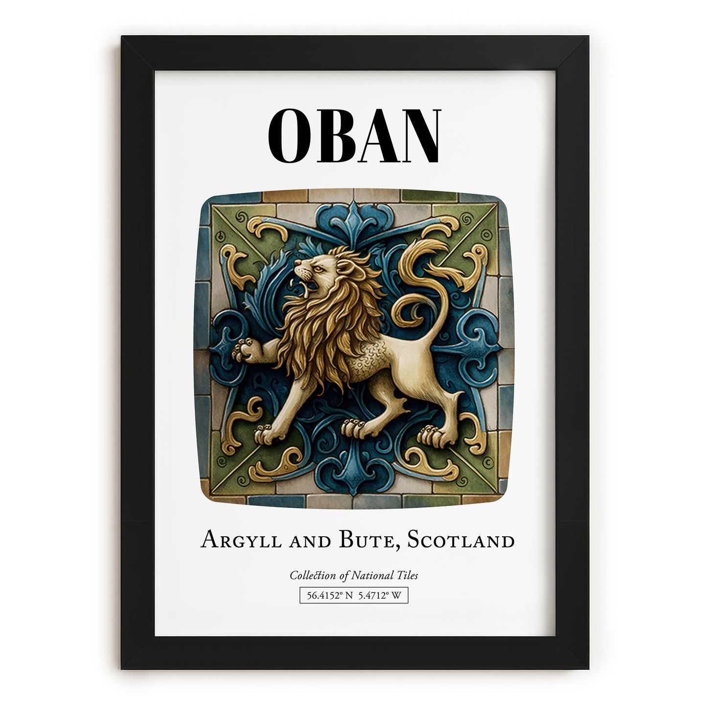 Oban, Scotland – Travel Wall Art, in sleek black frame