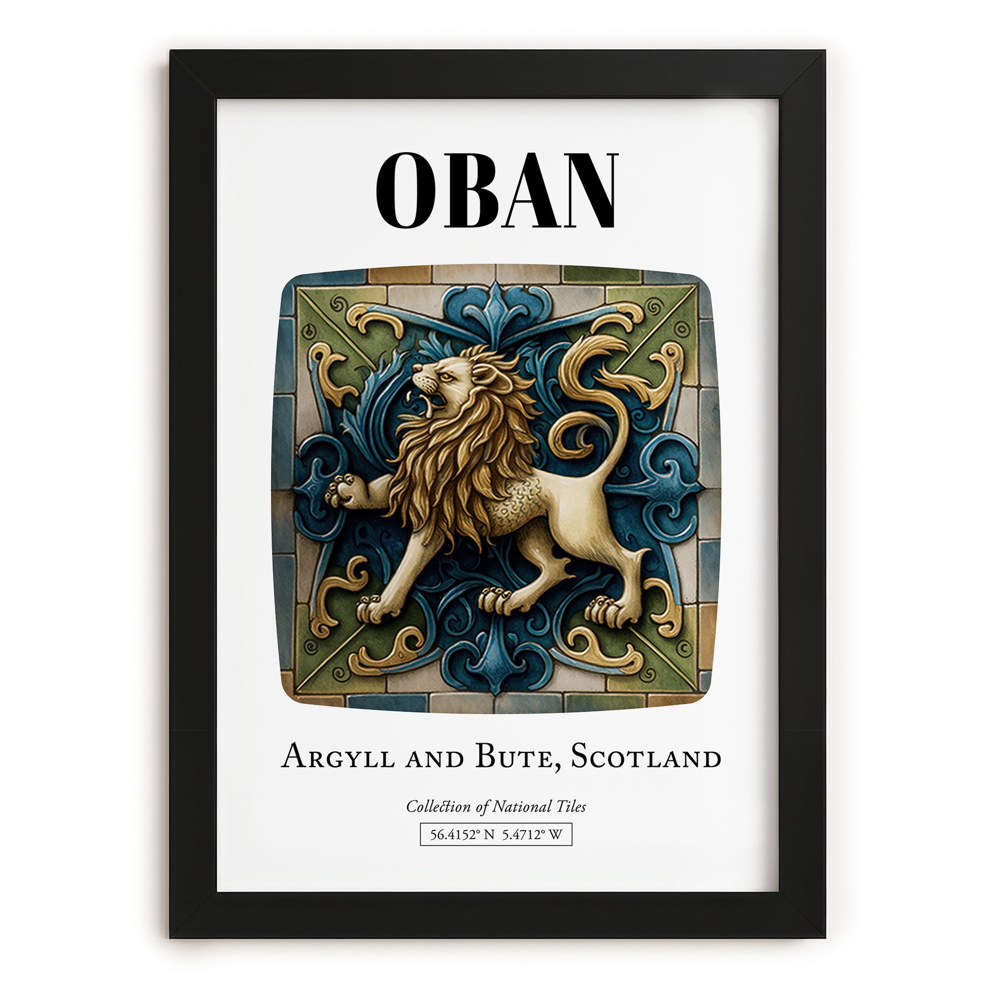 Oban, Scotland – Travel Wall Art, in sleek black frame