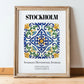 Stockholm, Sweden – Travel Wall Art, in wooden frame leaning on the floor