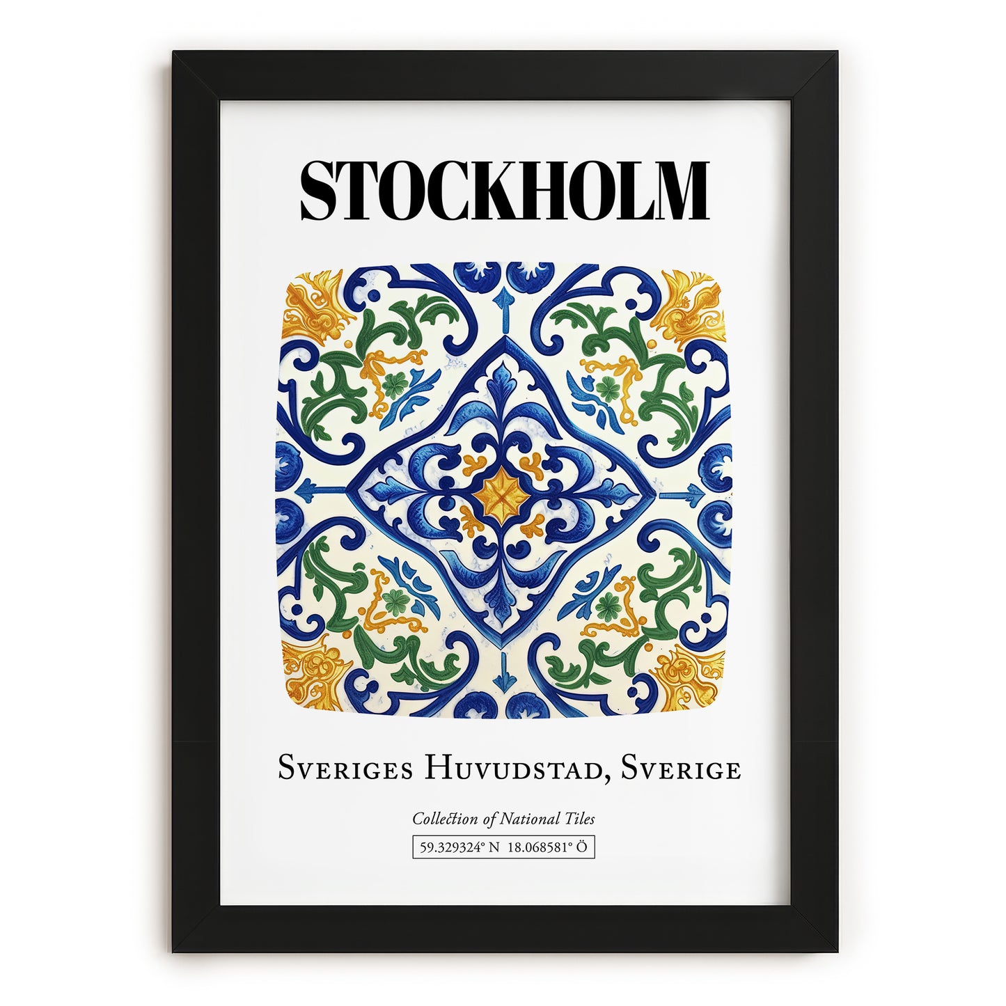 Stockholm, Sweden – Travel Wall Art, in sleek black frame