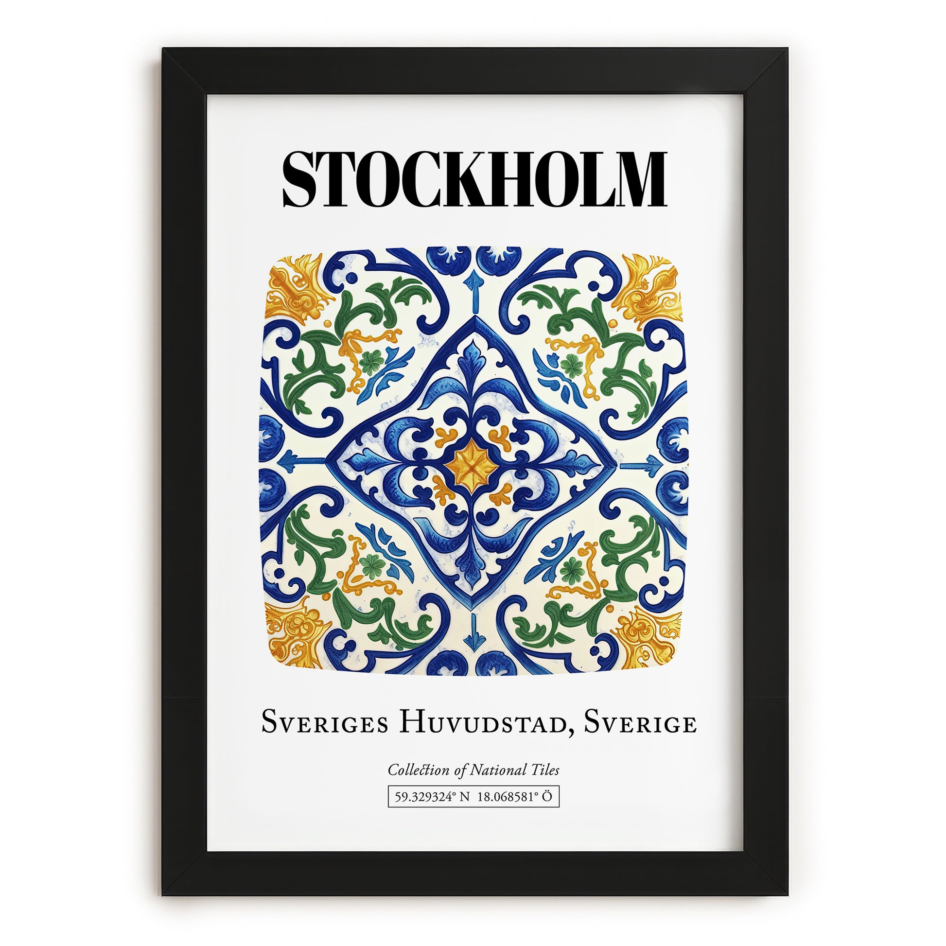 Stockholm, Sweden – Travel Wall Art, in sleek black frame