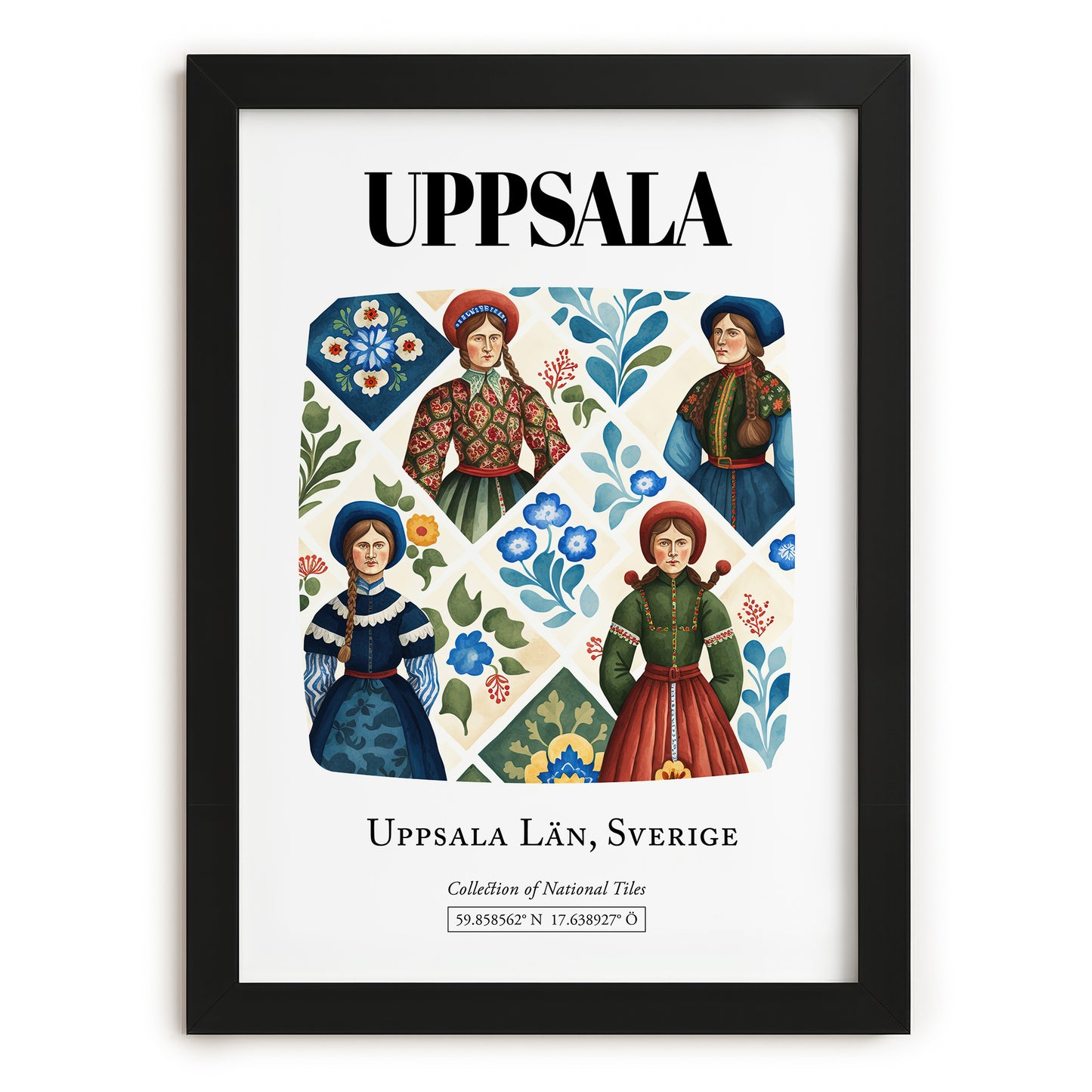 Uppsala, Sweden – Travel Poster, in sleek black frame