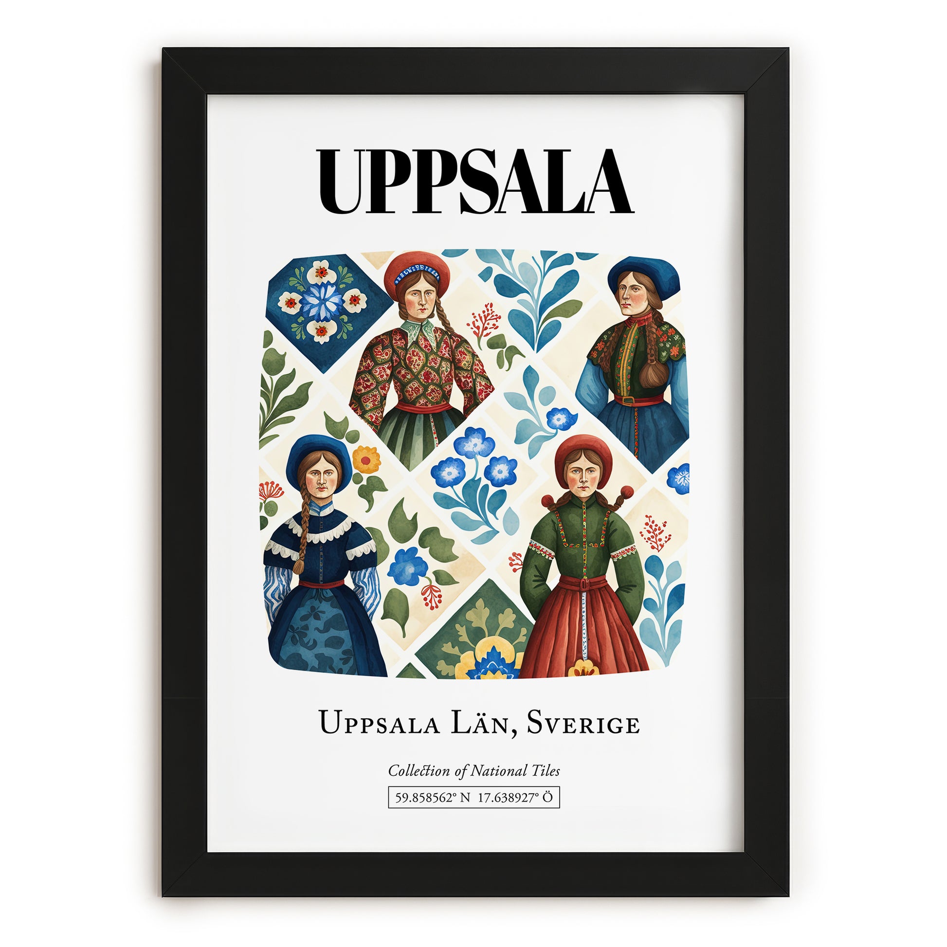 Uppsala, Sweden – Travel Poster, in sleek black frame