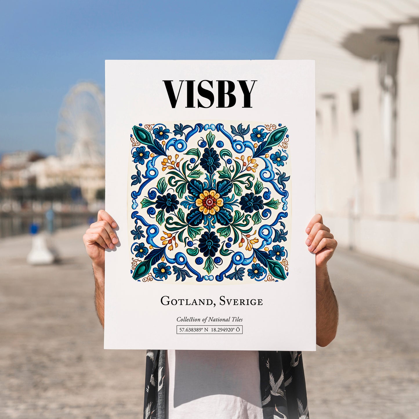 Visby, Sweden – Travel Poster, no-text version framed in wood