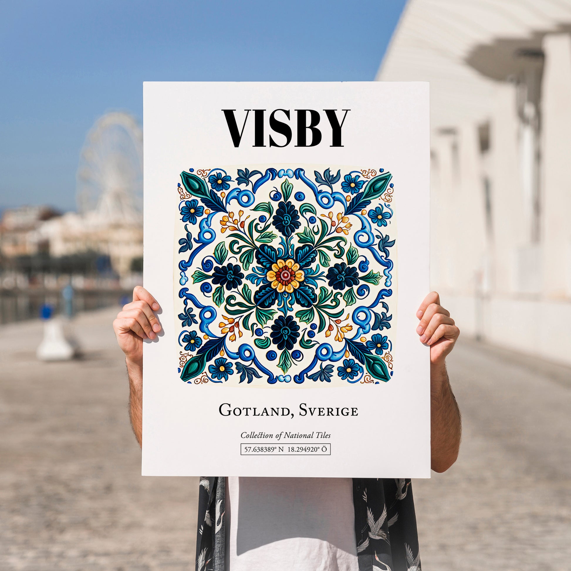 Visby, Sweden – Travel Poster, no-text version framed in wood