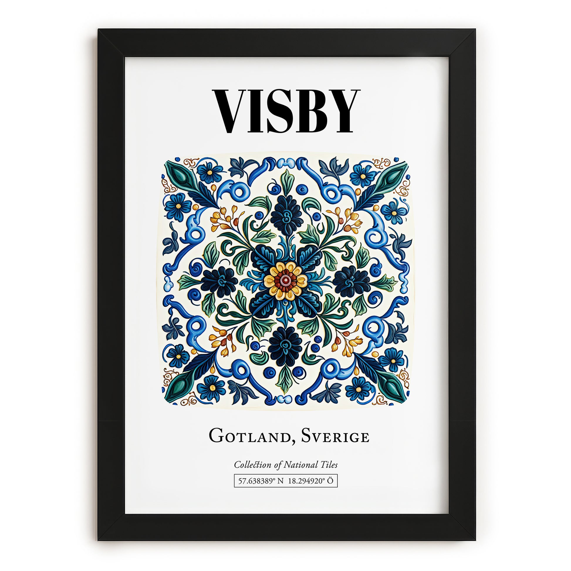 Visby, Sweden – Travel Poster, in sleek black frame