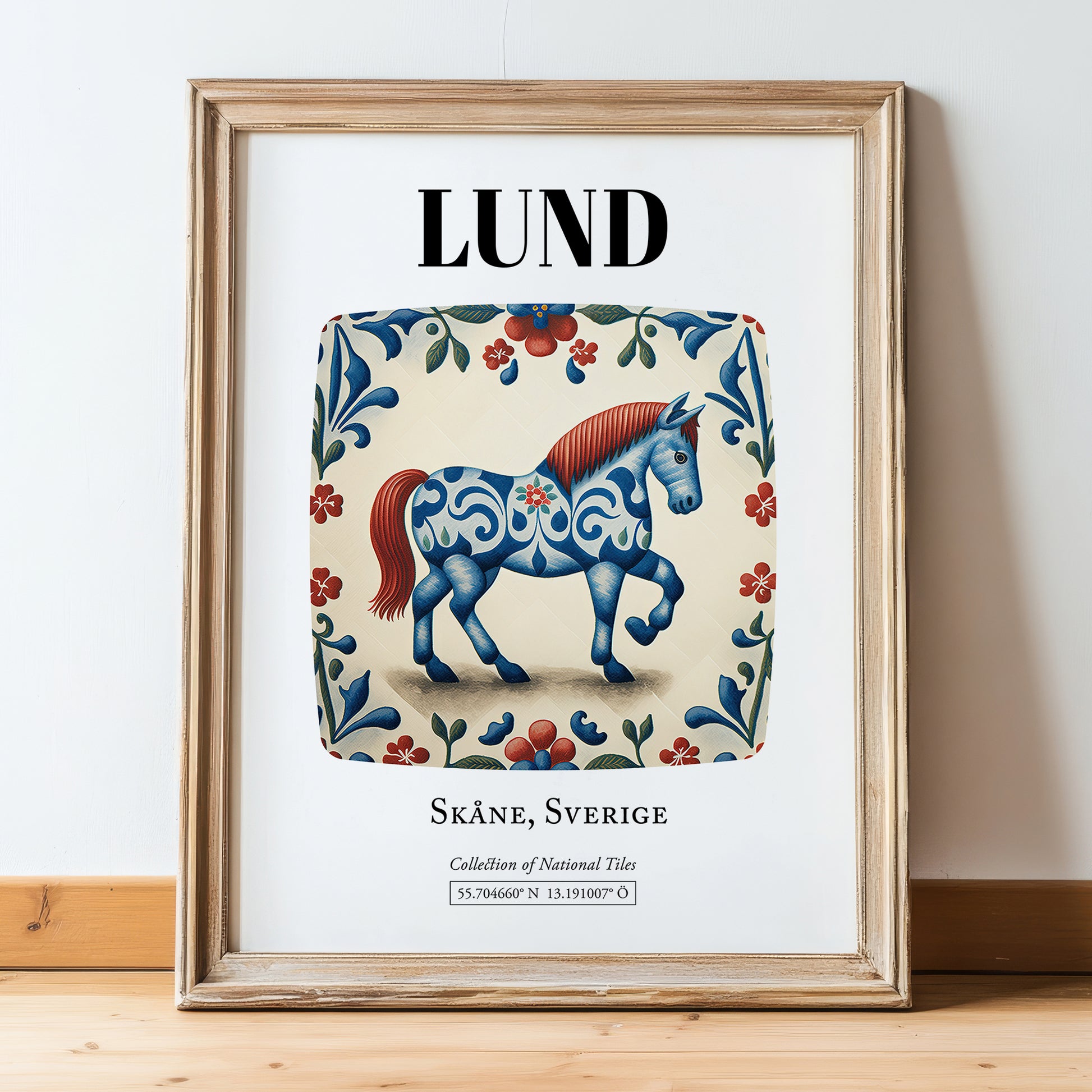 Lund, Sweden – Dream Destination Decor, in wooden frame leaning on the floor