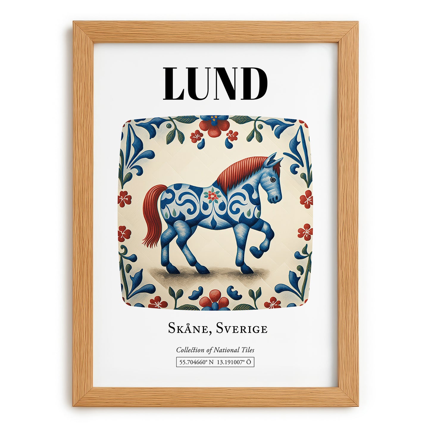 Lund, Sweden – Dream Destination Decor, set in oak frame