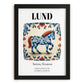 Lund, Sweden – Dream Destination Decor, in sleek black frame