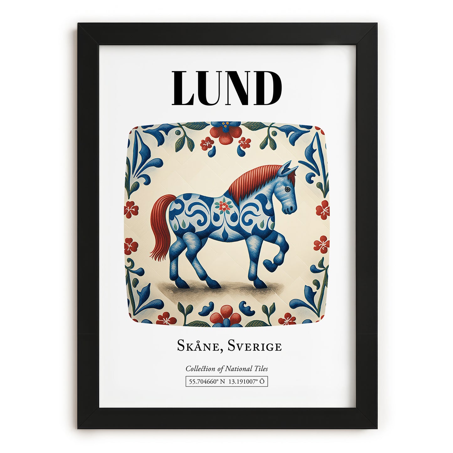 Lund, Sweden – Dream Destination Decor, in sleek black frame