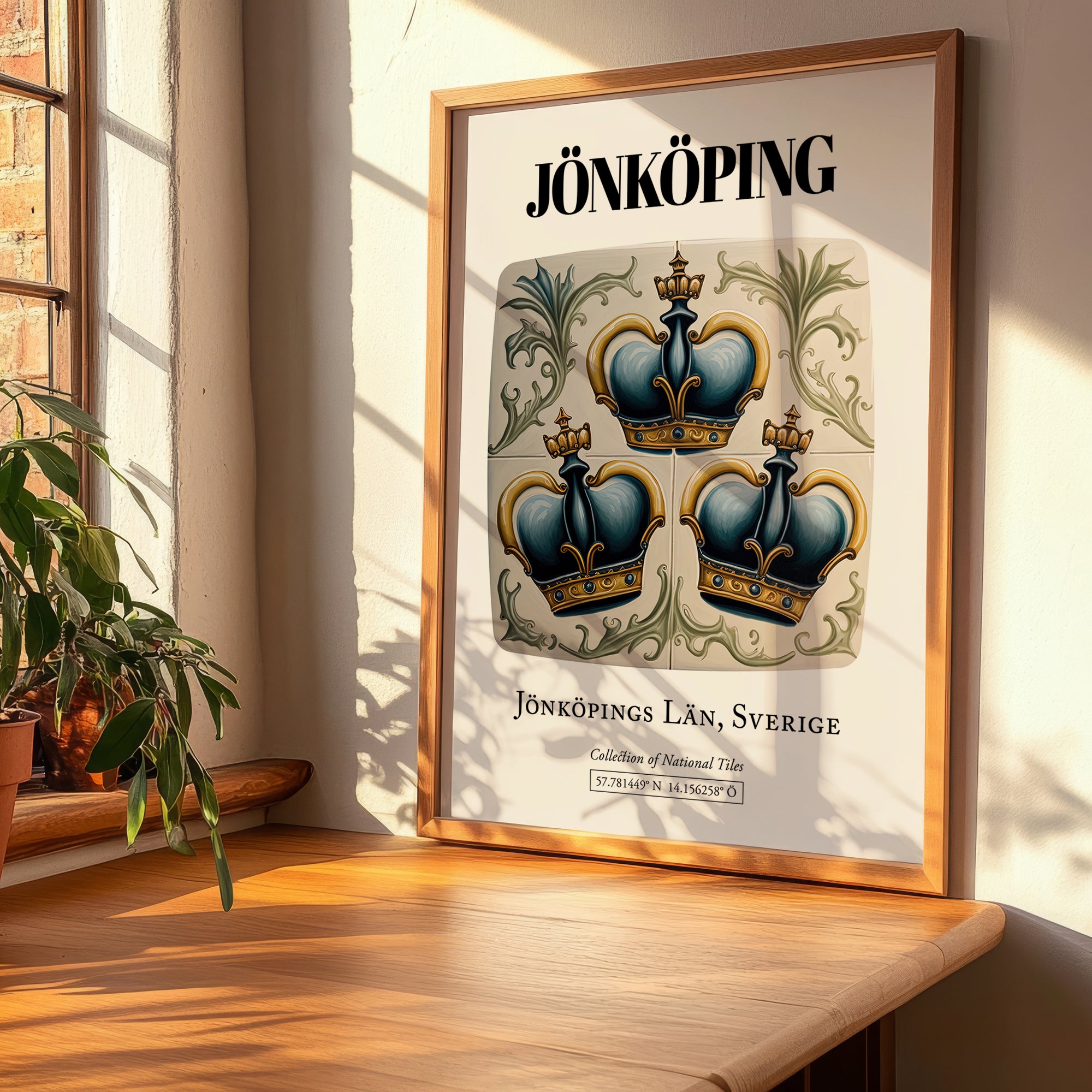 Jönköping, Sweden – Travel Print, clean layout with no caption