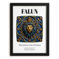 Falun, Sweden – Travel Poster, in sleek black frame