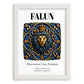 Falun, Sweden – Travel Poster, placed in minimal white frame