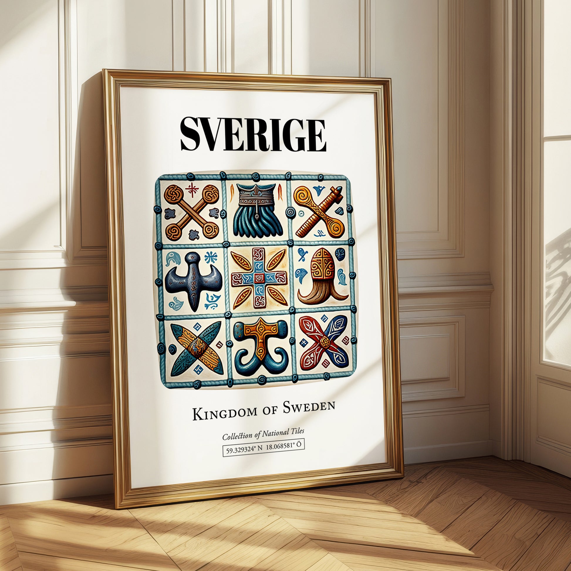 Sverige, Sweden – Away From Home Poster, styled in a charming Paris street view