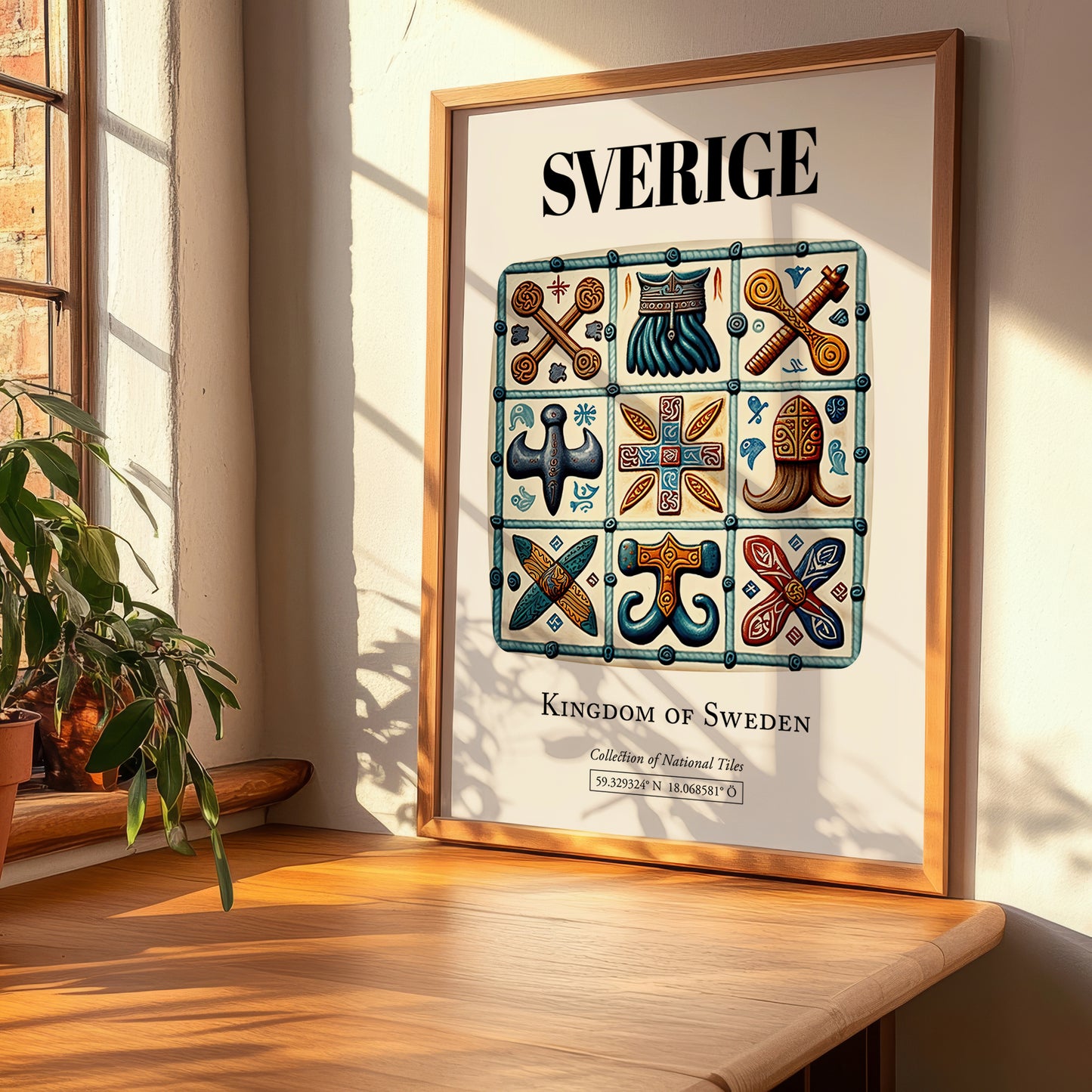 Sverige, Sweden – Away From Home Poster, clean layout with no caption