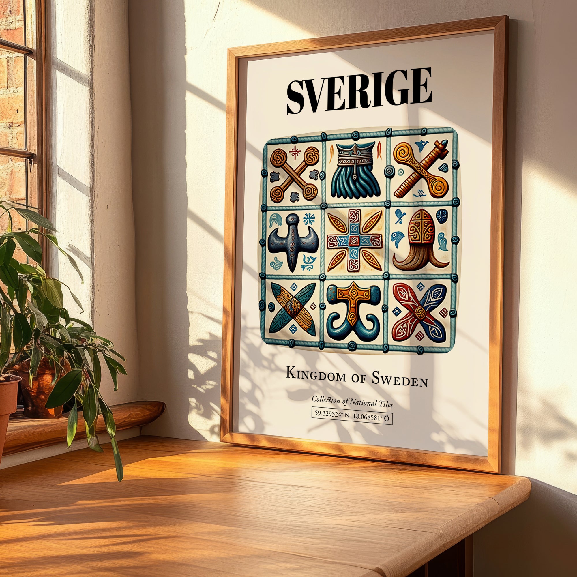 Sverige, Sweden – Away From Home Poster, clean layout with no caption