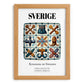 Sverige, Sweden – Away From Home Poster, set in oak frame