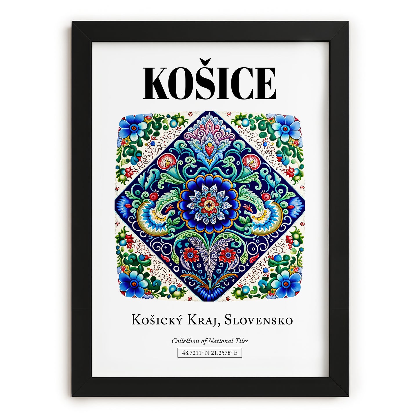Košice, Slovakia – Travel Print, in sleek black frame