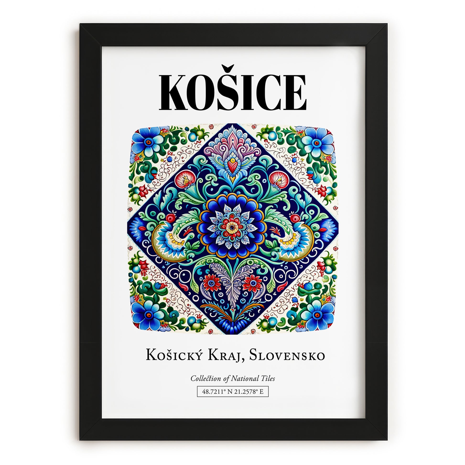 Košice, Slovakia – Travel Print, in sleek black frame