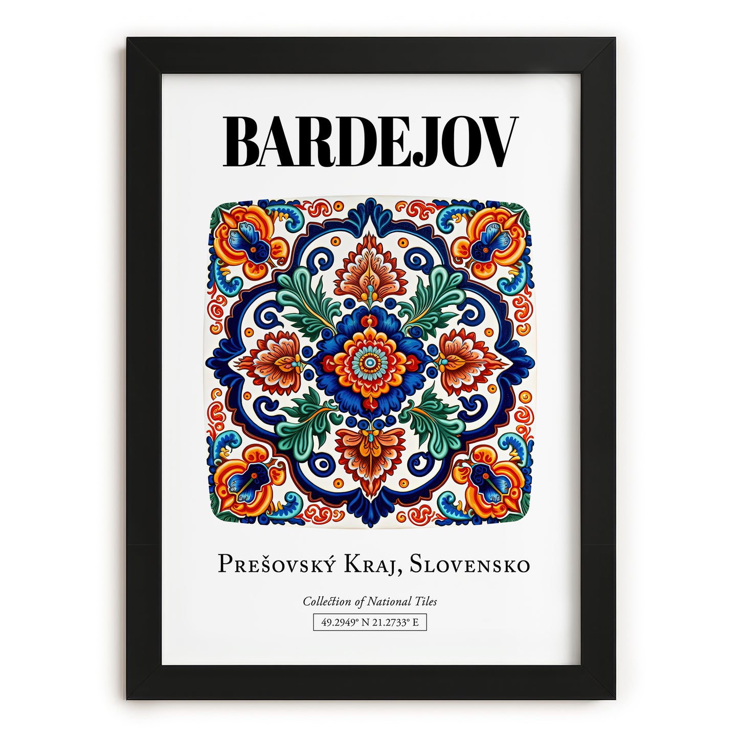 Bardejov, Slovakia – Travel Poster, in sleek black frame