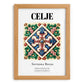 Celje, Slovenia – Minimalist Travel Print, set in oak frame