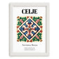 Celje, Slovenia – Minimalist Travel Print, placed in minimal white frame