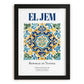 El Jem, Tunisia – Travel Poster, in sleek black frame