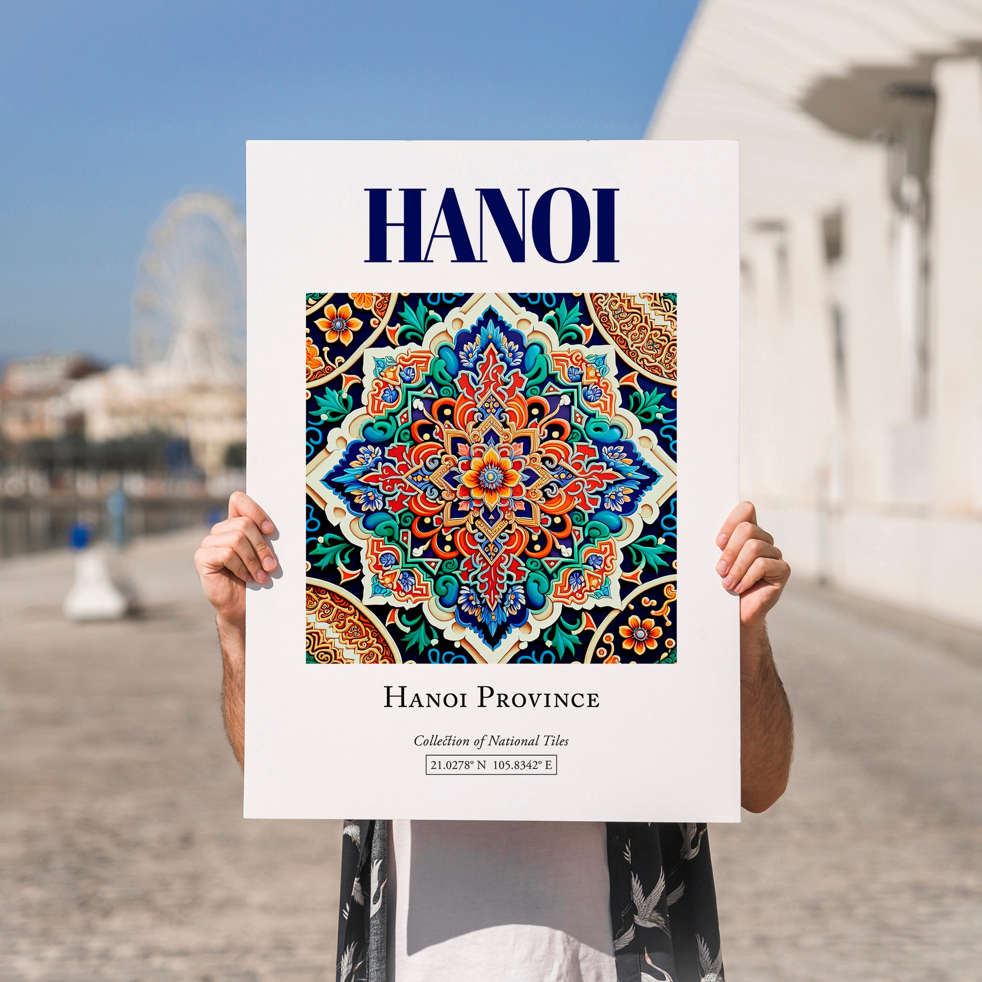 Hanoi, Vietnam – Travel Print, no-text version framed in wood