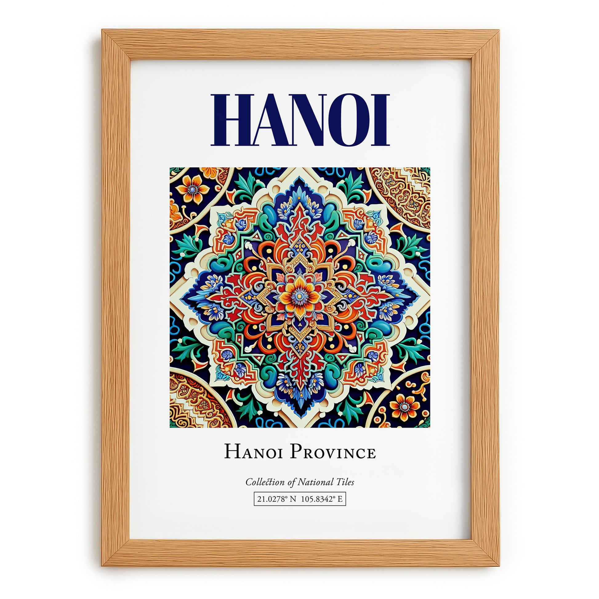 Hanoi, Vietnam – Travel Print, set in oak frame