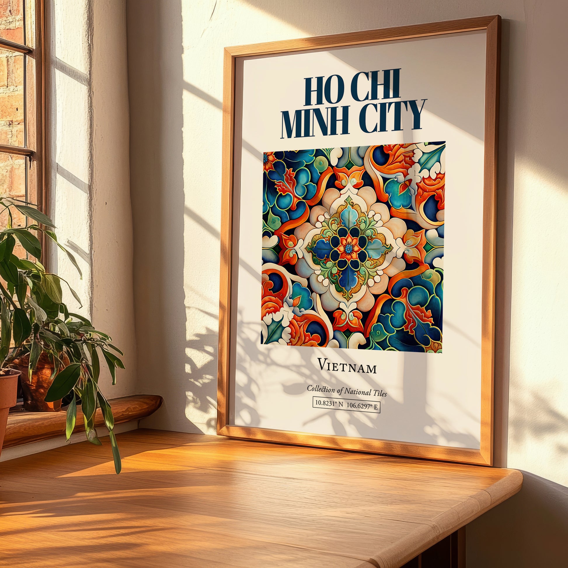Ho Chi Minh City, Vietnam – Vintage Travel Poster, clean layout with no caption