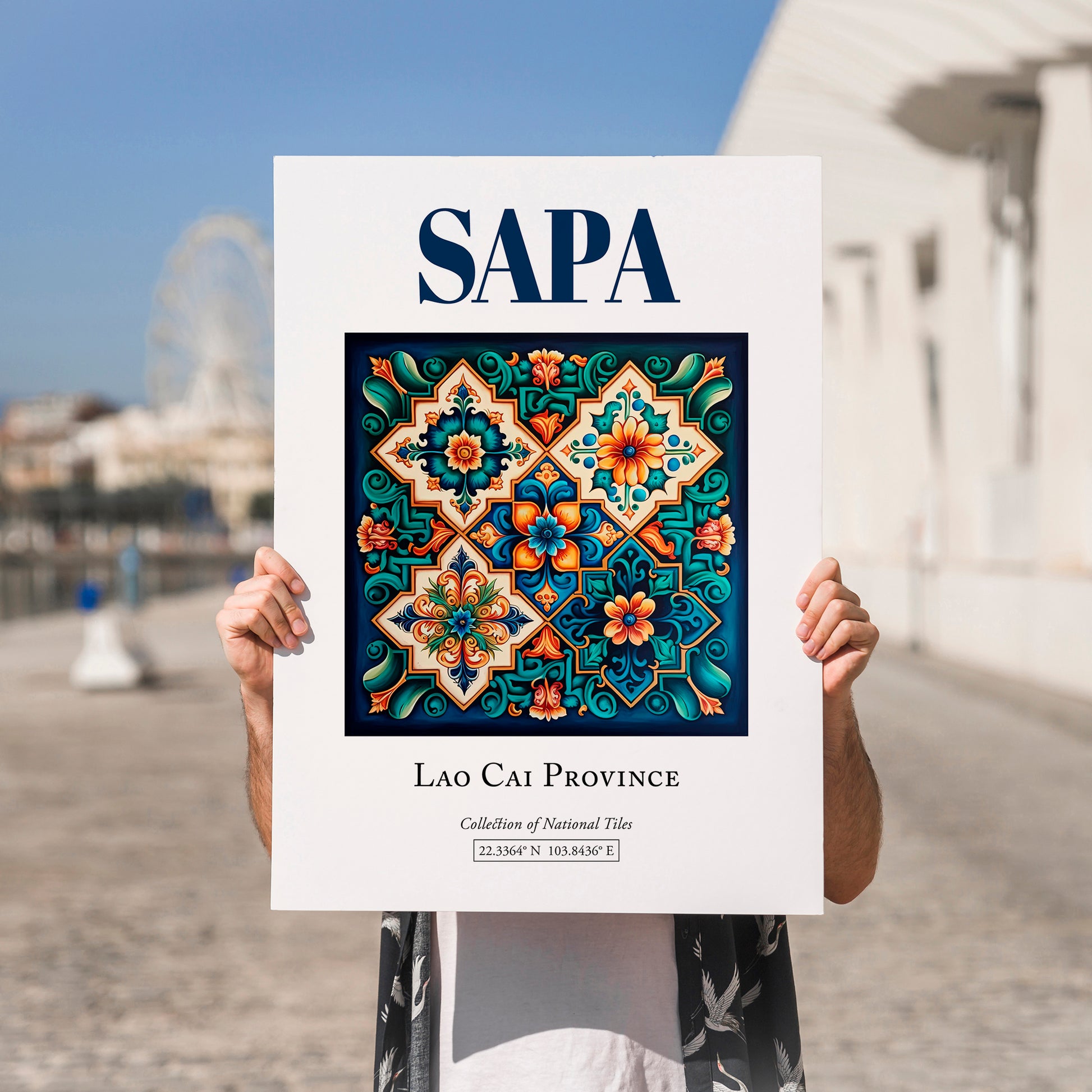 Sapa, Vietnam – Travel Wall Decor, no-text version framed in wood
