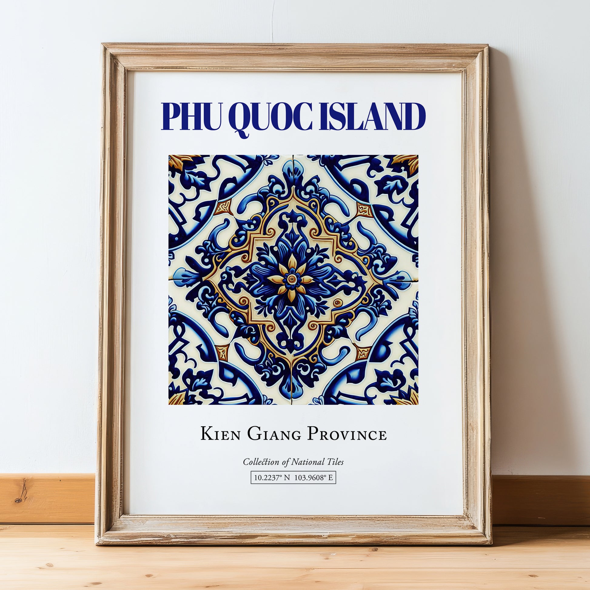 Phu Quoc Island, Vietnam – Cultural Heritage Wall Art, in wooden frame leaning on the floor