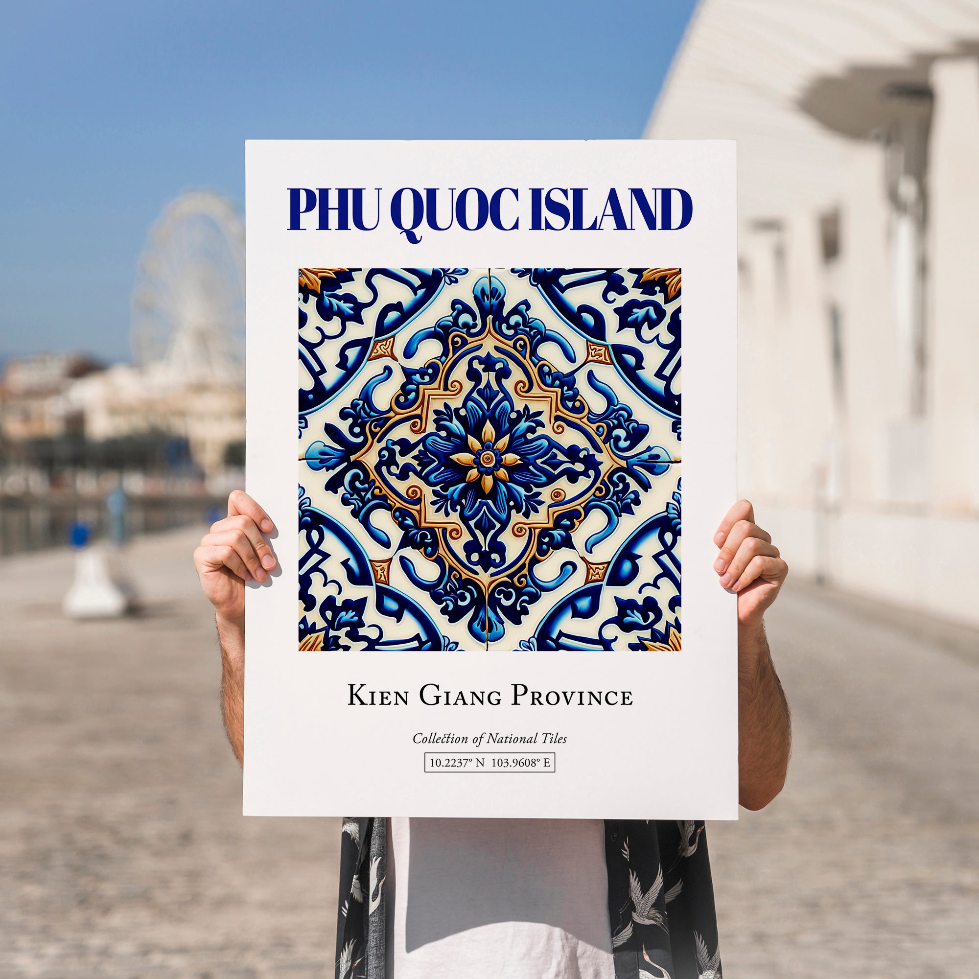 Phu Quoc Island, Vietnam – Cultural Heritage Wall Art, no-text version framed in wood
