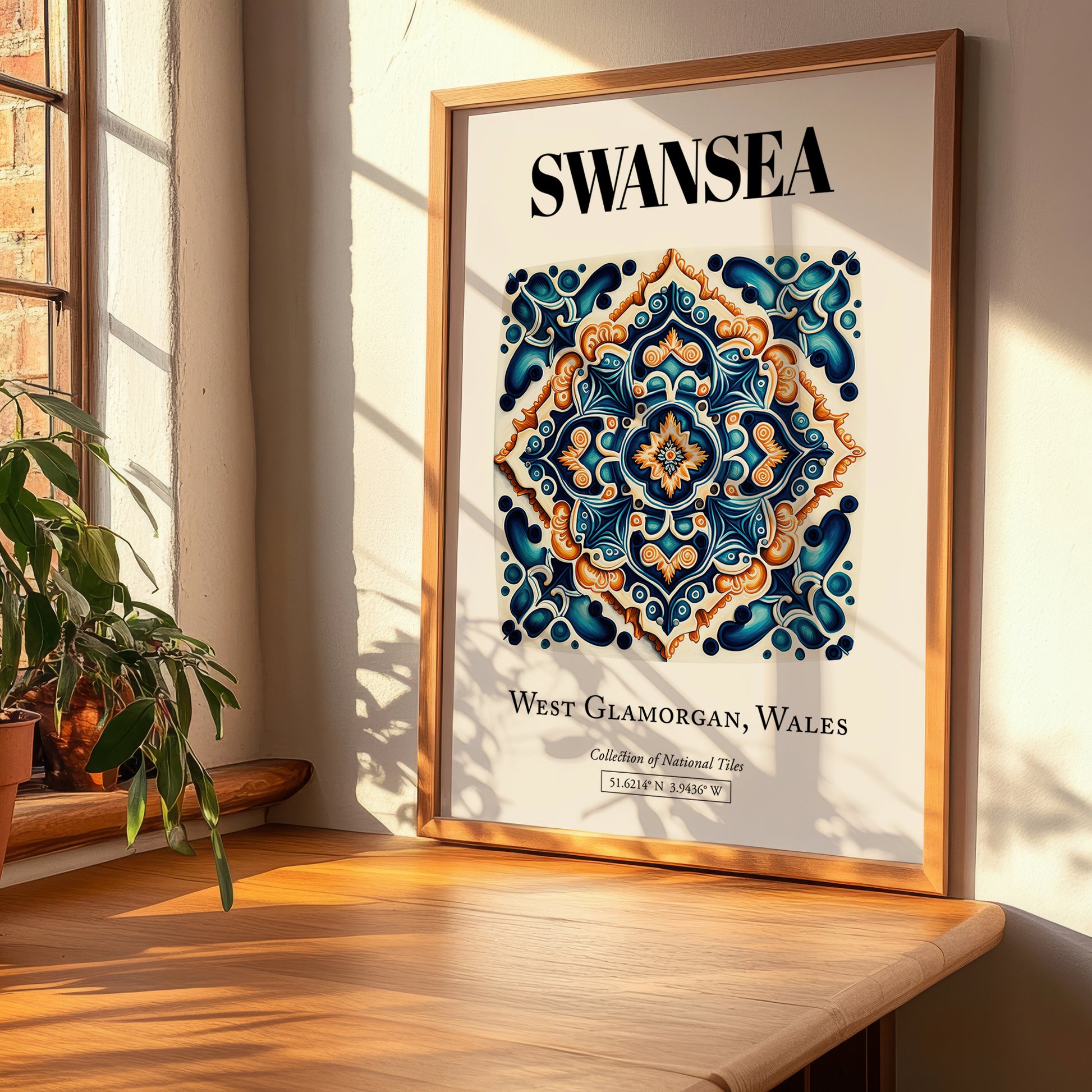 Swansea, Wales – Travel Wall Decor, clean layout with no caption