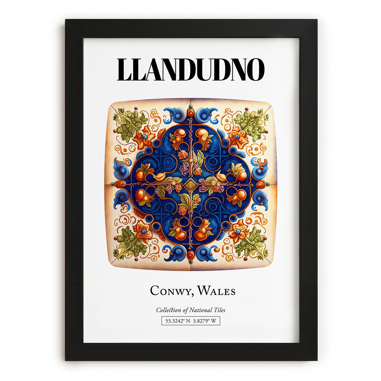 Llandudno, Wales – Travel Wall Decor, in sleek black frame