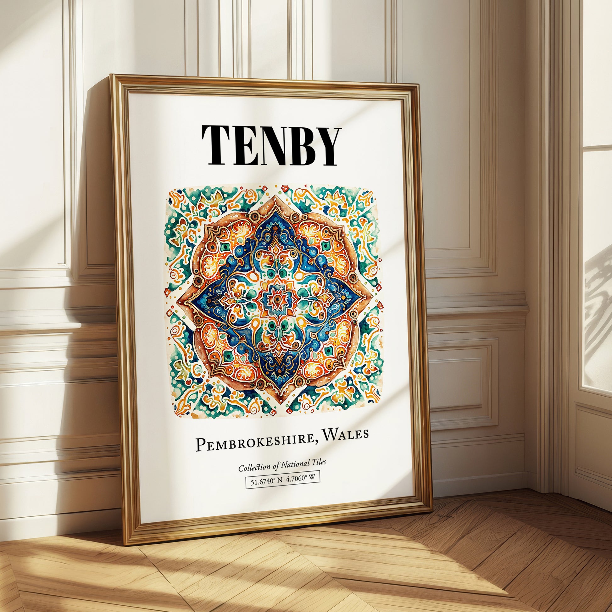 Tenby, Wales – Vintage Travel Poster, styled in a charming Paris street view