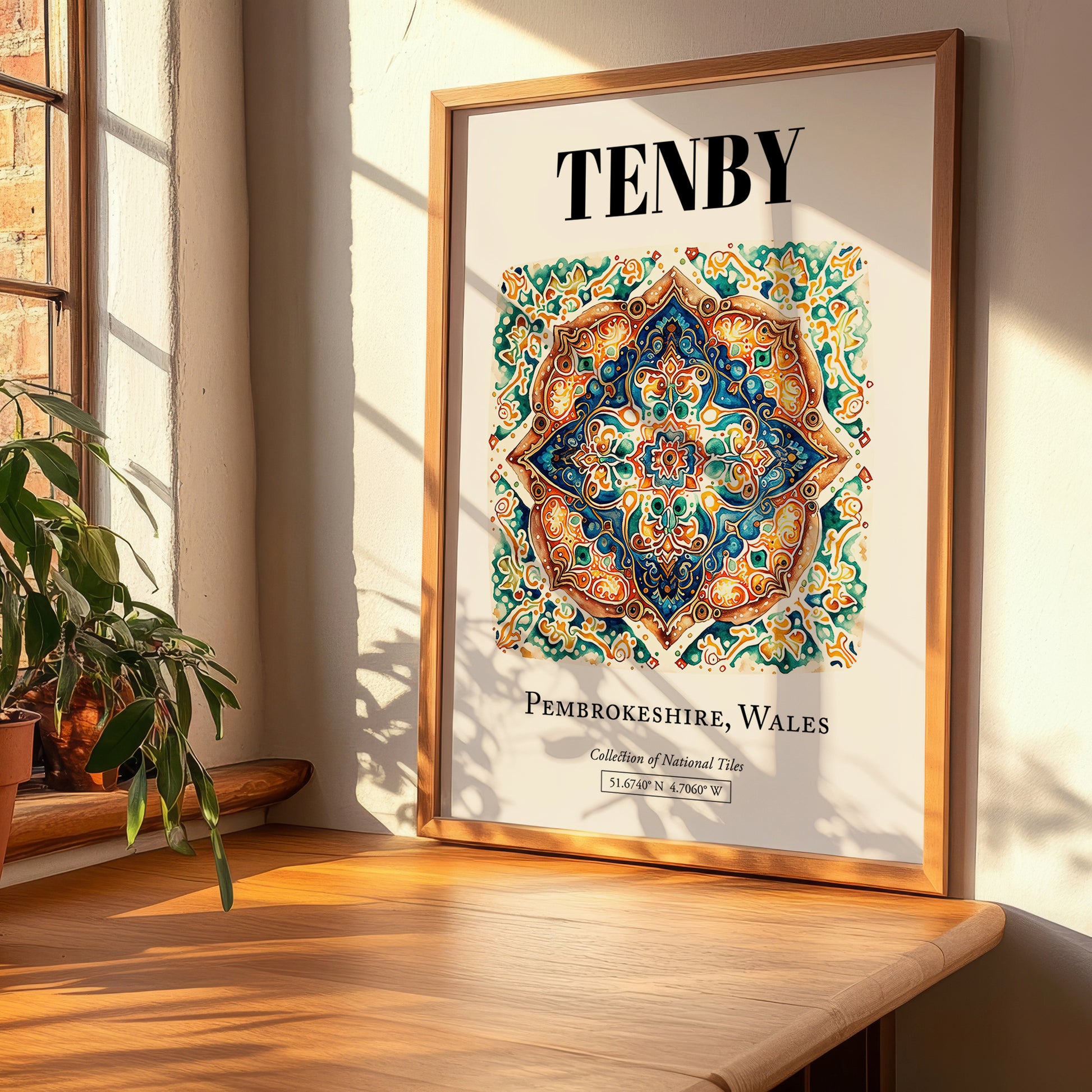 Tenby, Wales – Vintage Travel Poster, clean layout with no caption